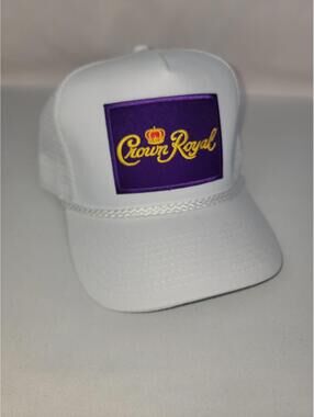 Crown Royal Hat White Purple Snapback Trucker Cobra Brand Vintage RARE BEAUTY